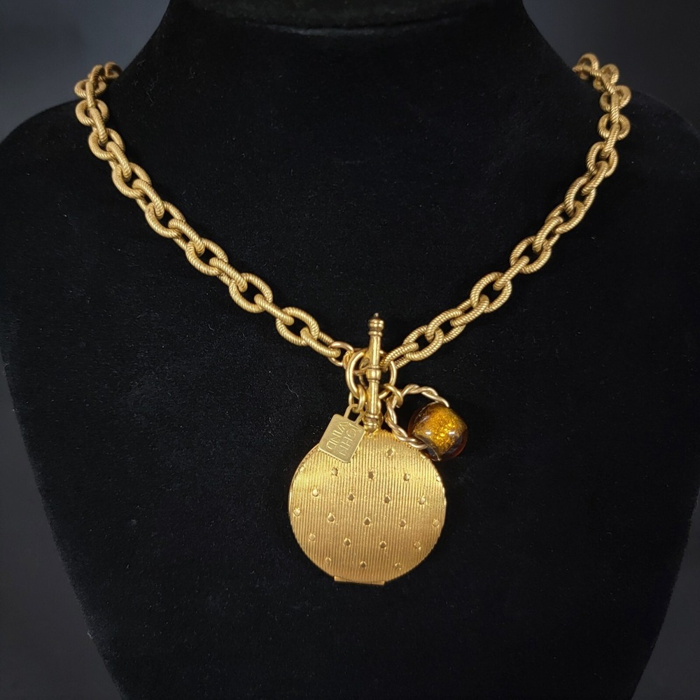 Vintage John Wind‎ Gold Tone Egyptian Cosplay Locket Statement Necklace Grandma - Picture 4 of 7